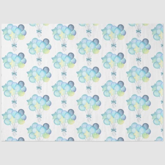 ヒッポ誕生日ソフトブルー 薄葉紙 (正面)