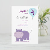 ヒッポ誕生日招待状 招待状 (スタンド正面)