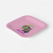 ヒッポ誕生日陽気カラフルキャンディスワール | ペーパープレート (傾斜あり)