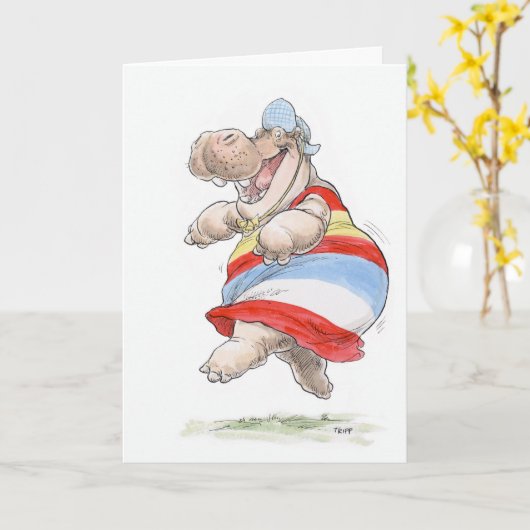 ヒッポ誕生日! カード (黄色い花)