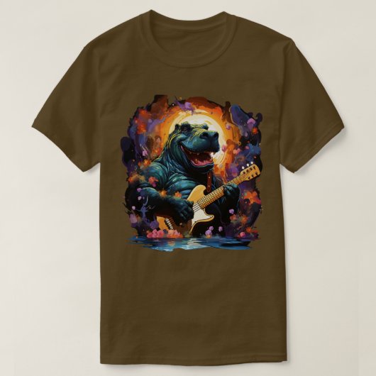 ヒッポ遊のギター Tシャツ (デザイン正面)