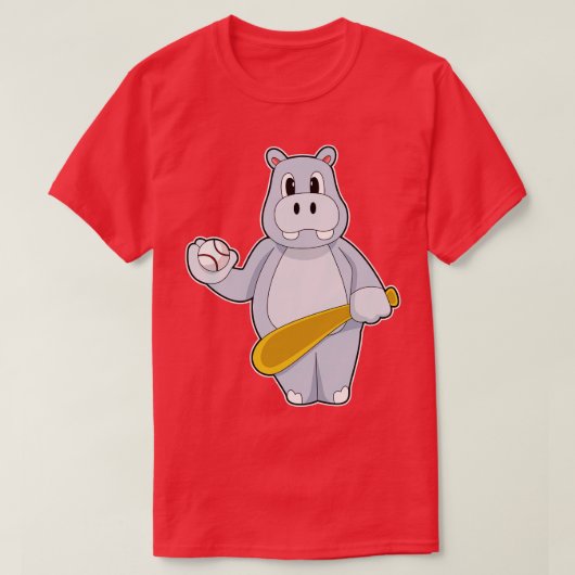 ヒッポ野球こうもり Tシャツ (デザイン正面)