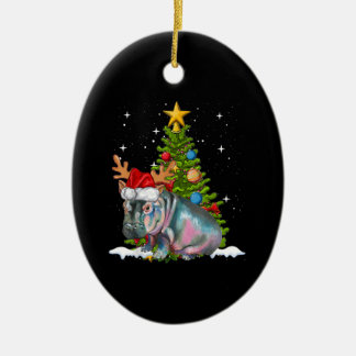 ヒッポ·フィオナ·クリスマスツリー·ヒッポタムス セラミックオーナメント