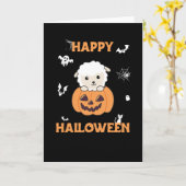 ヒツインカボチャかわいいヒツジハッピーハローウィン カード (黄色い花)