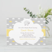 ヒツジおよび雲の招待状(灰色の黄色) 招待状 (スタンド正面)