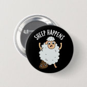 ヒツジがおもしろいウンチプンダークBG 缶バッジ (正面&裏面)