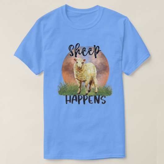 ヒツジがグラフィックに現れる Tシャツ (デザイン正面)
