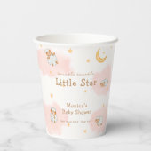 ヒツジきらめく月の星ガールベイビーシャワー 紙コップ (裏面)