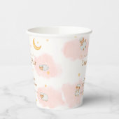 ヒツジきらめく月の星ガールベイビーシャワー 紙コップ (左)