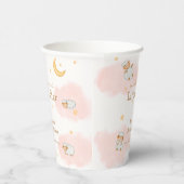 ヒツジきらめく月の星ガールベイビーシャワー 紙コップ (右)