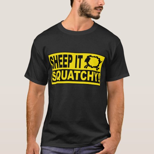 ヒツジそれSQUATCHY! モンスターのミステリーSHEEPSQUATCH Tシャツ (正面)