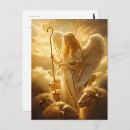 ヒツジとシップの天のセレニティフェムエンジェル ポストカード (正面/裏面)