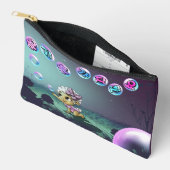 ヒツジと韓国レタリング アクセサリーポーチ (見開き)