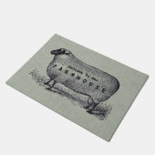 ヒツジのイラストレーションの農家のスタイルのカスタムの歓迎 ドアマット (アングル)