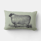 ヒツジのイラストレーションの農家のスタイルの家の装飾 ランバークッション (裏面)