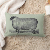 ヒツジのイラストレーションの農家のスタイルの家の装飾 ランバークッション (ブランケット)