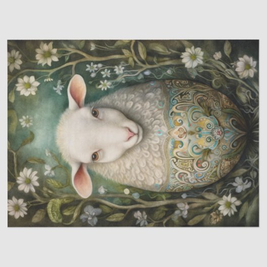 ヒツジのイースター卵 薄葉紙 (正面)