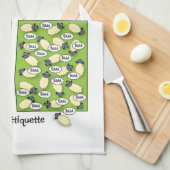 ヒツジのエチケット キッチンタオル (四つ折り)