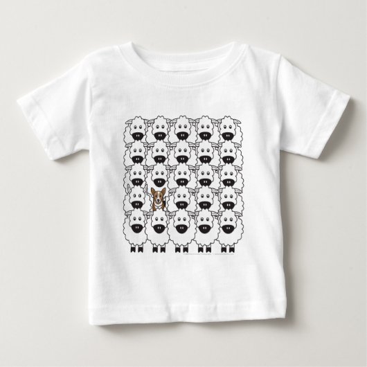 ヒツジのコーギー ベビーTシャツ (正面)