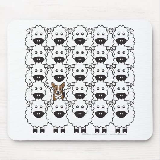ヒツジのコーギー マウスパッド (正面)