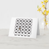 ヒツジのシェットランド・シープドッグ カード (黄色い花)