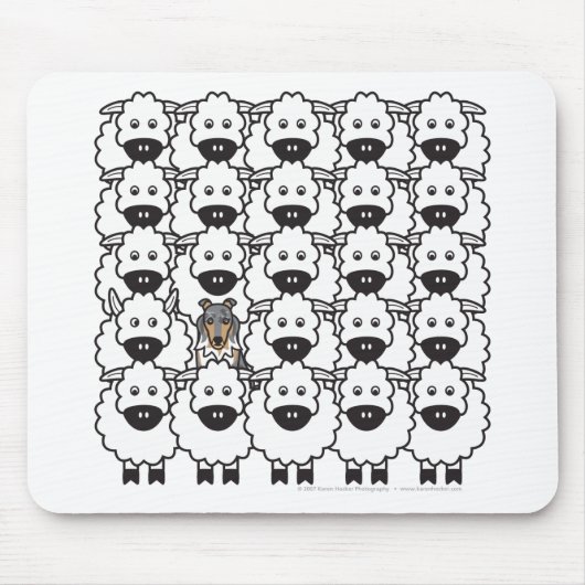 ヒツジのシェットランド・シープドッグ マウスパッド (正面)