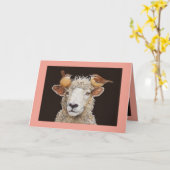 ヒツジのシャペロンカード カード (黄色い花)