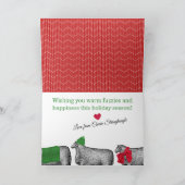 ヒツジのハナバグ編み物クロシェのクリスマス カード (内部)