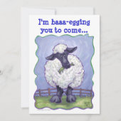 ヒツジのパーティーの中心 招待状 (正面)