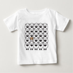 ヒツジのボーダーコリー ベビーTシャツ