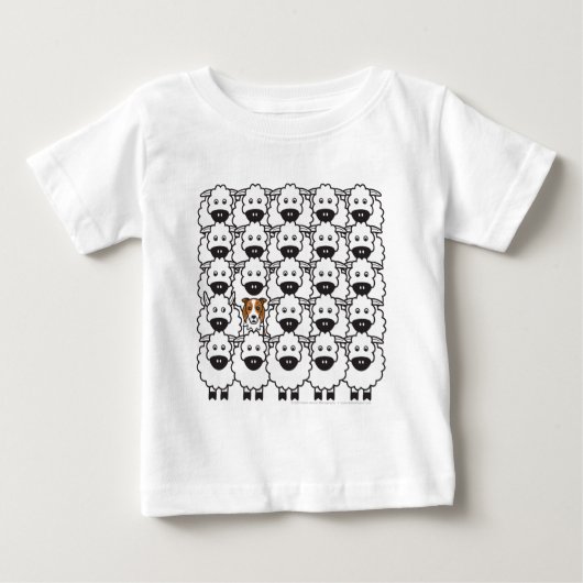 ヒツジのボーダーコリー ベビーTシャツ (正面)