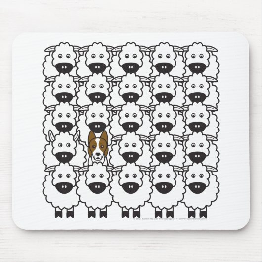 ヒツジのボーダーコリー マウスパッド (正面)