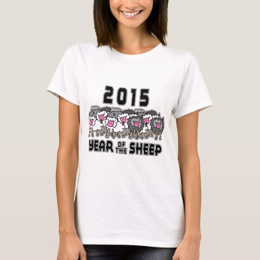 ヒツジのラムのヤギ2015年の年 Tシャツ (正面)