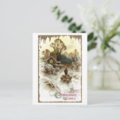 ヒツジのヴィンテージのクリスマスを集めている羊飼い シーズンポストカード (スタンド正面)