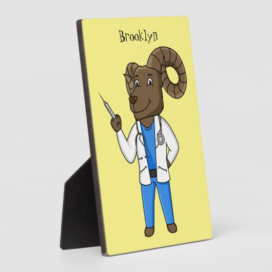 ヒツジの医者漫画のイラストレーション フォトプラーク (側面)