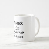 ヒツジの囁くもののおもしろいでかわいいタイポグラフィは名前を加えます コーヒーマグカップ (正面右)