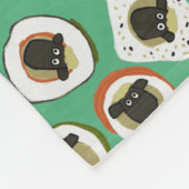 ヒツジの寿司の緑 フリースブランケット (角)