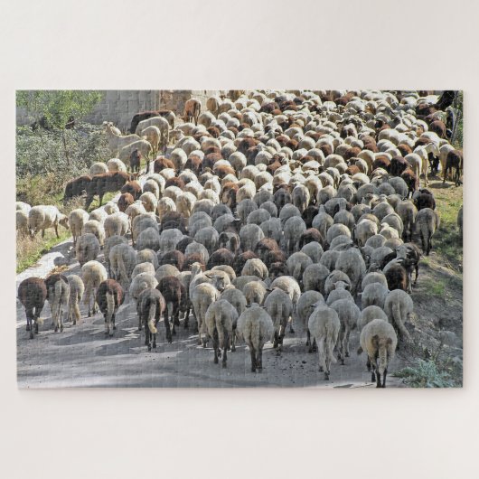 ヒツジの底生動物のこうかつなジグソーパズル ジグソーパズル (横)