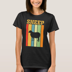 ヒツジの影のシルエット(レトロ色) Tシャツ