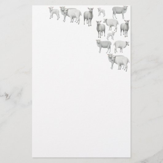 ヒツジの文房具の群 便箋 (正面)