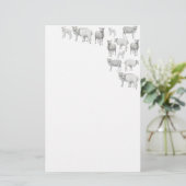 ヒツジの文房具の群 便箋 (スタンド正面)