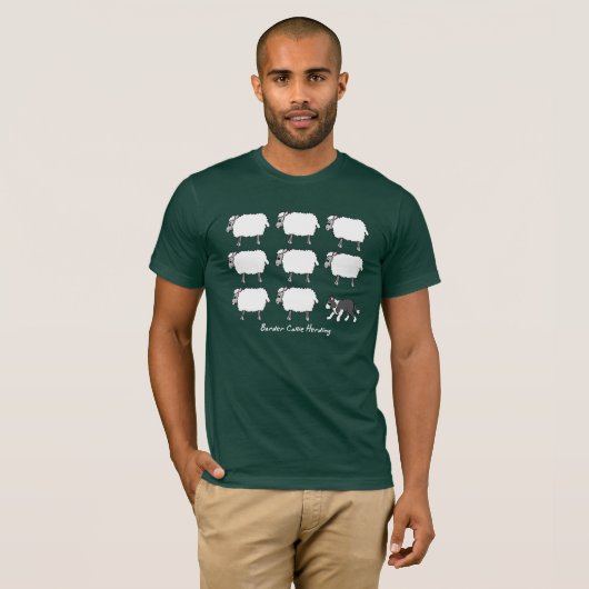 ヒツジの暗闇のTシャツを集めているボーダーコリー Tシャツ (正面フル)
