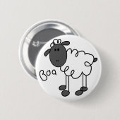 ヒツジの棒の姿ボタン 缶バッジ (正面&裏面)