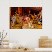 ヒツジの毛刈り トム・ロバーツ 1890 オーストラリア アート ポスター (キッチン)