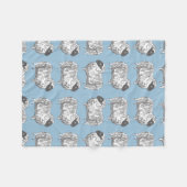 ヒツジの淡いブルーパターンフリースブランケット フリースブランケット (正面(横))