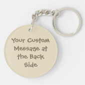 ヒツジの漫画ベージュキーチェーン キーホルダー (裏面)