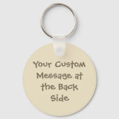 ヒツジの漫画ベージュキーチェーン キーホルダー (裏面)