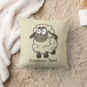 ヒツジの漫画ベージュ クッション (ブランケット)