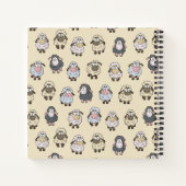 ヒツジの漫画ベージュ ノートブック (裏面)