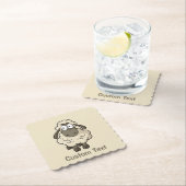 ヒツジの漫画ベージュ ペーパーコースター (インサイチュ)